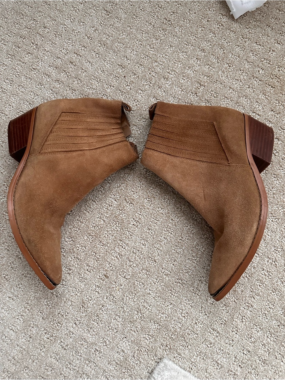 Marc Fisher Tan Suede Ankle Booties